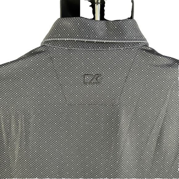 Mens Cutter & Buck Miami Hurricanes Short Sleeve Polo Shirt Size Large Polka Dot - Picture 8 of 8